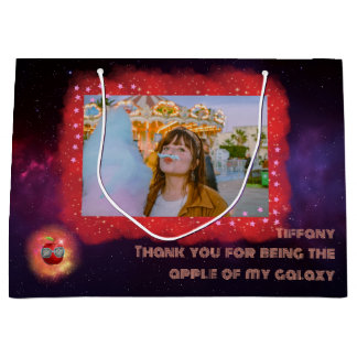 Regalo Grande Añadir tu foto Galaxy de agradecimiento bolsa de r