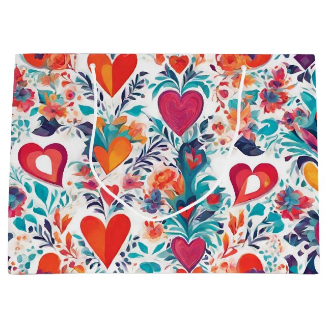 Regalo Grande Blooming Love Affections Día de San Valentín Bolsa (Anverso)