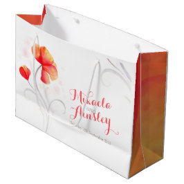 Regalo Grande Boda acuarela parejas naranja nombre bolsa de rega