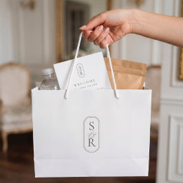 Regalo Grande Bolsa de bienvenida de boda personalizada blanca c