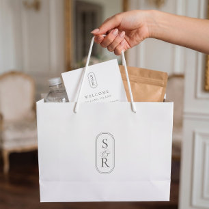 Regalo Grande Bolsa de bienvenida de boda personalizada blanca c