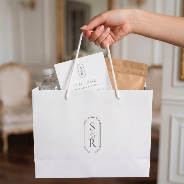 Regalo Grande Bolsa de bienvenida de boda personalizada blanca c (Subido por el creador)