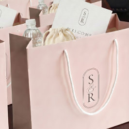 Regalo Grande Bolsa de bienvenida de boda personalizada con rosa