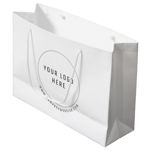 Regalo Grande Bolsa de compra de papel personalizado con logotip (Angulo Anverso)