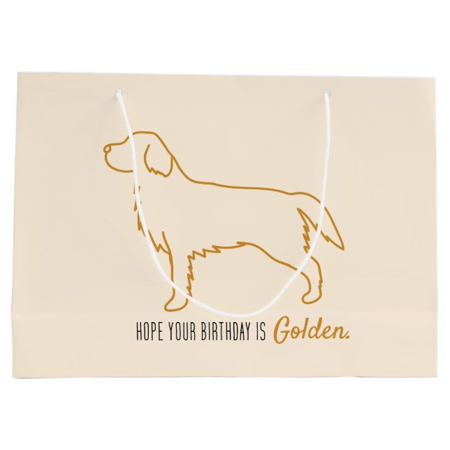 Regalo Grande Bolsa de cumpleaños de Golden Retriever (Reverso)