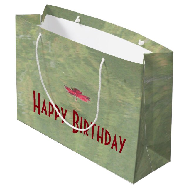 Regalo Grande Bolsa de cumpleaños de la hoja de arce (Angulo reverso)