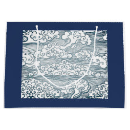 REGALO GRANDE BOLSA DE ENVOLTURA CON PATRÓN DE ONDA JAPONESA