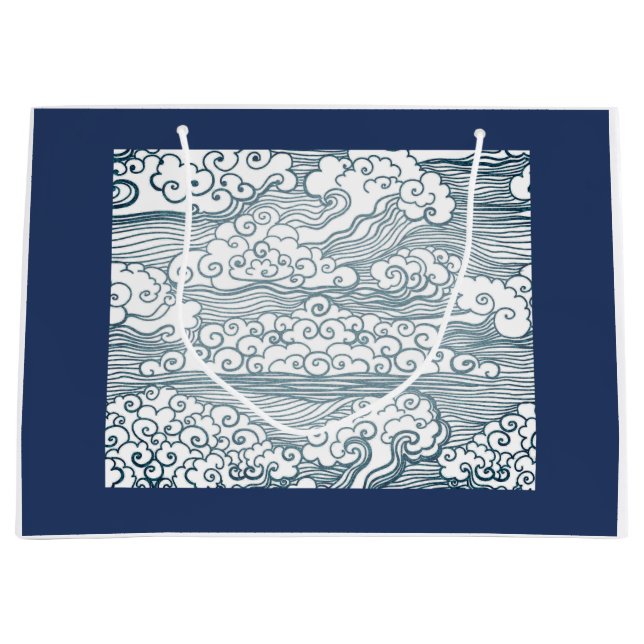 REGALO GRANDE BOLSA DE ENVOLTURA CON PATRÓN DE ONDA JAPONESA (Anverso)