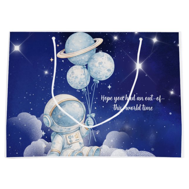 Regalo Grande Bolsa de Favoritos de Cumpleaños de Astronauta (Anverso)