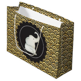 Regalo Grande Bolsa de fiesta de elefantes blancos glitzy