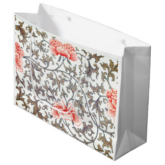 REGALO GRANDE BOLSA DE REGALOS CON PATRÓN FLORAL CHINO