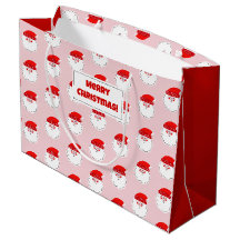 Bolsa de regalos de Navidad de Santa Claus con niñ