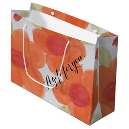 Regalo Grande Bolsa floral de gran Naranja