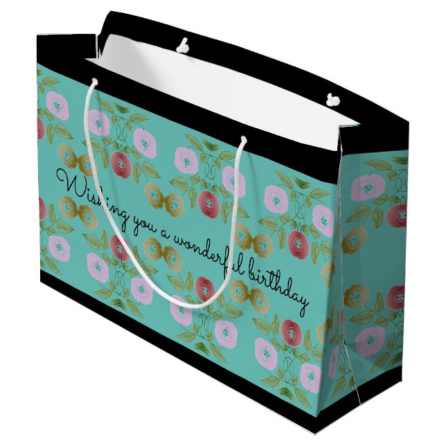 Regalo Grande Bonito Maravillosa Bolsa de Cumpleaños (Angulo reverso)