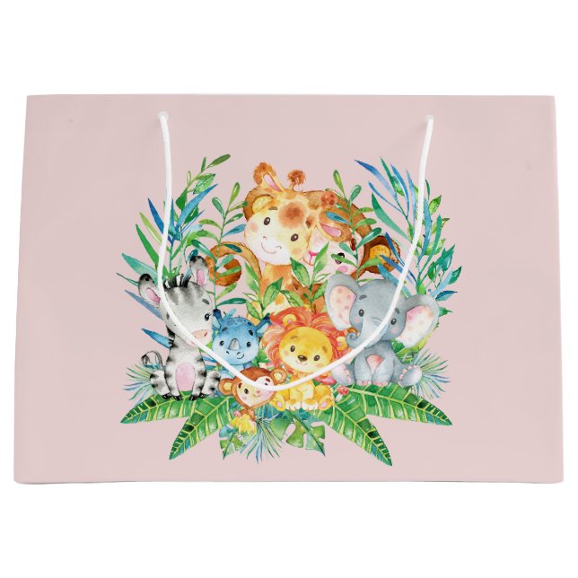 Regalo Grande chicas de animales de la jungla de safari Bolsa de (Anverso)