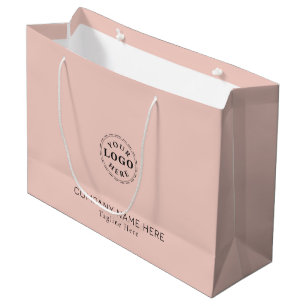 Regalo Grande Crea tu propia bolsa rosa pálido de marca