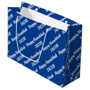 Regalo Grande Crea tu propio nombre Feliz Hanukkah Gran Bolsa de