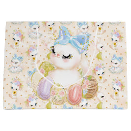 REGALO GRANDE CUTE WATERCOLOR BUNNY ORIENTAL CON BOLSA DE HUEVOS