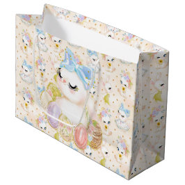 REGALO GRANDE CUTE WATERCOLOR BUNNY ORIENTAL CON BOLSA DE HUEVOS
