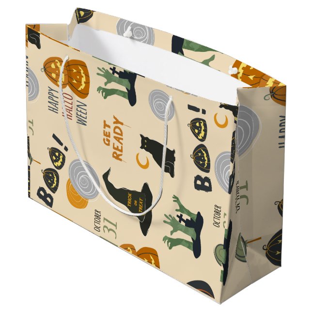 Regalo Grande Feliz Bolsa de Tratamiento de Halloween (Angulo reverso)