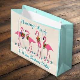 Regalo Grande Flamingo besa a Navidades cálidos y desea bolsa de