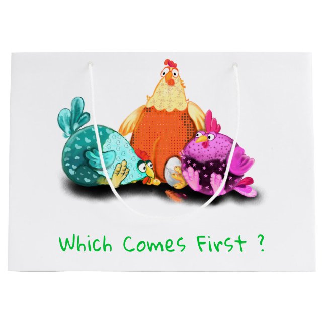 Regalo Grande Graciosos Pollos De Bolsa De Regalos Esperando Que (Anverso)