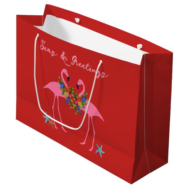 Regalo Grande Mares y saludos Flamingos Gran Bolsa de Navidades (Angulo Anverso)