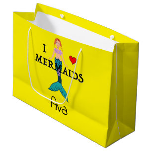 Regalo Grande Me encanta el diseño de las sirenas - bolsa de reg