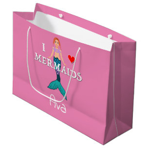 Regalo Grande Me encanta el diseño de las sirenas - bolsa de reg
