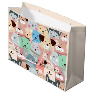 Regalo Grande Muchos perros coloridos diseñan una bolsa de regal