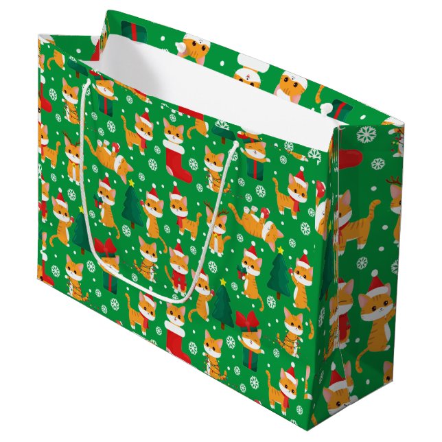 Regalo Grande Naranja lindo Navidades de mesa grandes bolsa de r (Angulo Anverso)