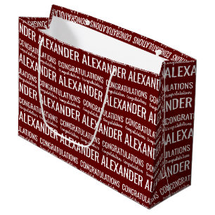Regalo Grande Nombre personalizado Felicitaciones Bolsa de regal