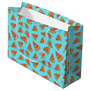 Regalo Grande Pizza Fiesta Pepperoni Novedad Azul Gran Bolsa de