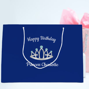 Regalo Grande Princesa Azul Real Tiara Cumpleaños Bolsa de Regal