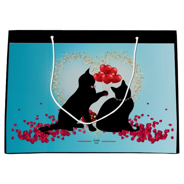 Regalo Grande Purr Love - Cat Valentine Balloons - Bolsa de rega (Anverso)
