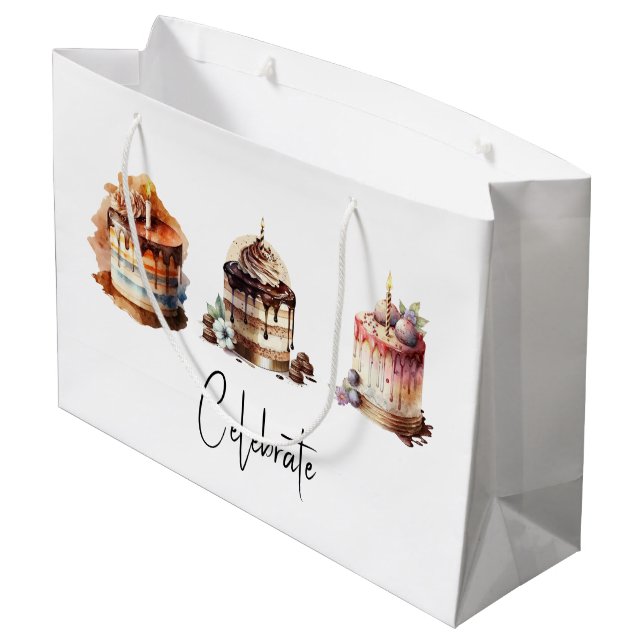 Regalo Grande Tres pasteles Personalizado crujientes Bolsa de re (Angulo reverso)