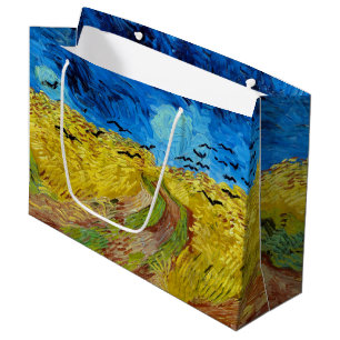 Regalo Grande Wheatfield con cuervos, Van Gogh Gran Bolsa de Reg