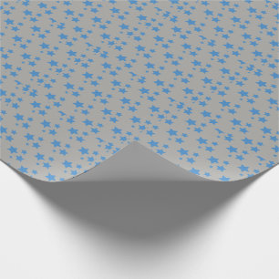Regalo Gris Blue Stars Diseño moderno Papel de ajuste