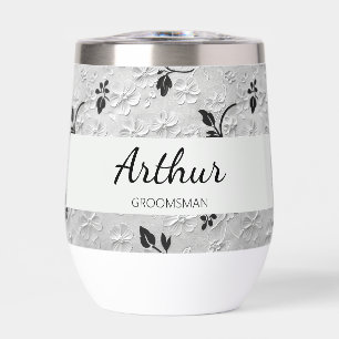 Regalo Groomsman personalizado de florals blancas 