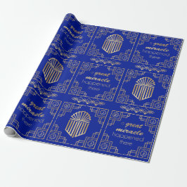 Regalo Hanukkah Dreidel Art Deco Diseño Papel de ajuste