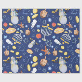 Regalo Hanukkah Snowman y Menorah Papel de relleno