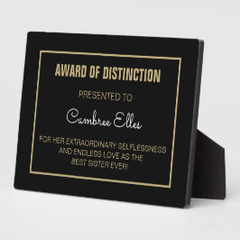 ¡Regalo HEREDADO! Placa de mesa para el premio Bes