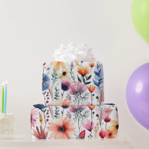 Regalo Hermosas flores de colores Papel envuelto