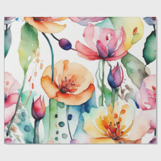 Regalo Hermosas flores de colores Papel envuelto