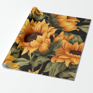 Regalo Hermoso papel de envolvimiento de girasol