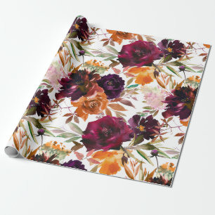 Regalo Hermoso papel de envolvimiento floral de color oto
