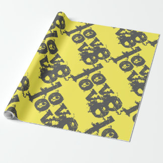 Regalo hermoso papel de envolvimiento GRIS AMARILLO