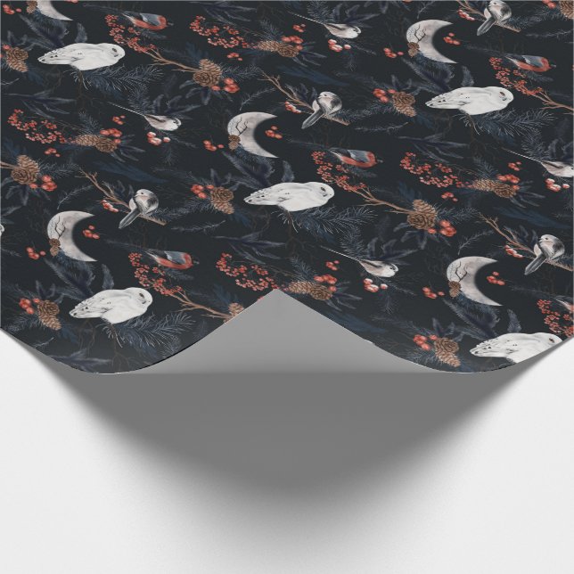 Regalo Hermoso patrón de madera de invierno Papel envuelt (Esquina)