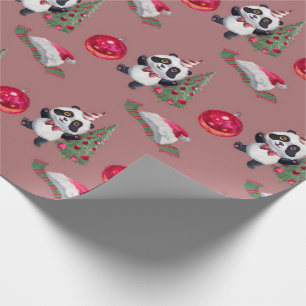 Regalo Hermosos Navidades de Panda envolviendo papel