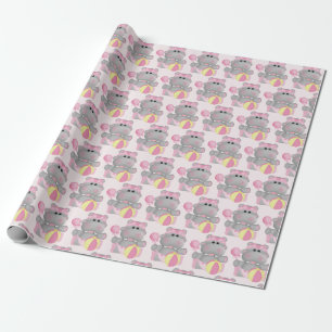 Regalo Hippo lindo con papel de envolvimiento de ganado y